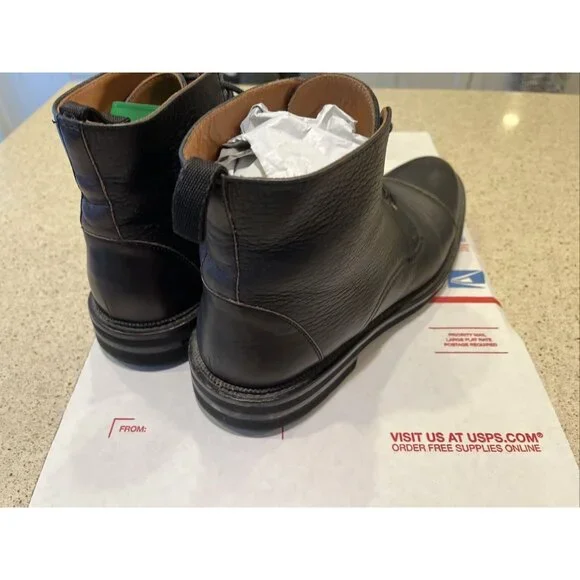 TAFT Jack Boot Men's US 7 EU 40 Black Leather Cap Toe Boots Made In Spain EUC - Picture 4 of 13